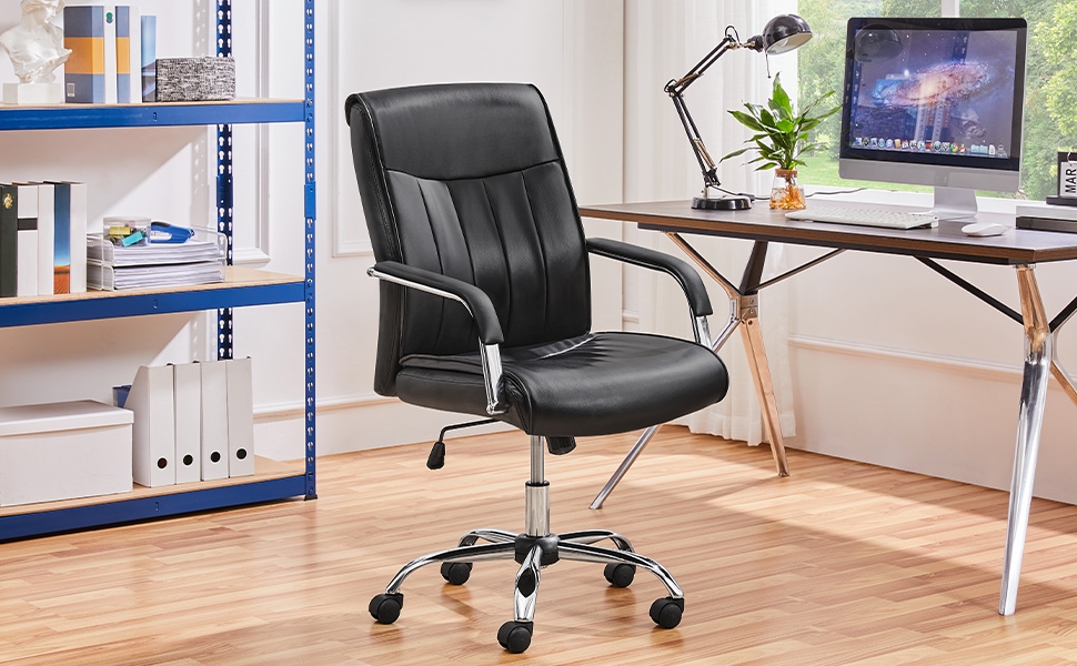Yaheetech High Back Office Chair PU Leather Desk Chair, Black 10 Yaheetech High Back Office Chair PU Leather Desk Chair, Black -Office Furniture Store