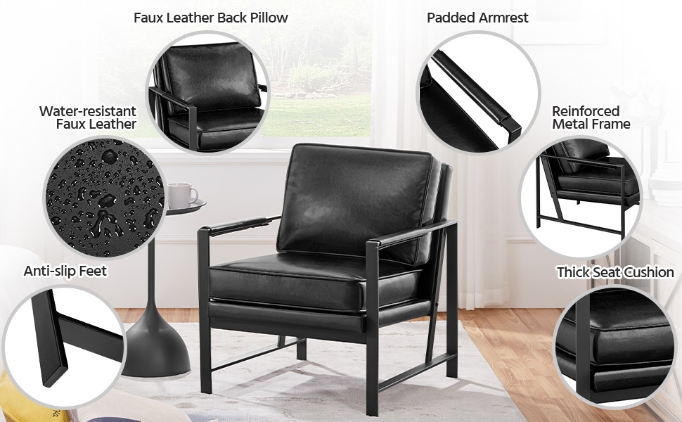 Yaheetech Retro Upholstered Faux Leather Accent Chair, Black 13 Yaheetech Retro Upholstered Faux Leather Accent Chair, Black -Living Room Furniture Store AAHKMJXYDAFdJAOAIMEbOAchfdXpZEkJBLZeHBMNynhFgCqmcbk0q3VSYMiG5o0ZXYvk16AUIDwFeQSlEvw7KY0z4kyk 69vi01qXUbjr29erQ==